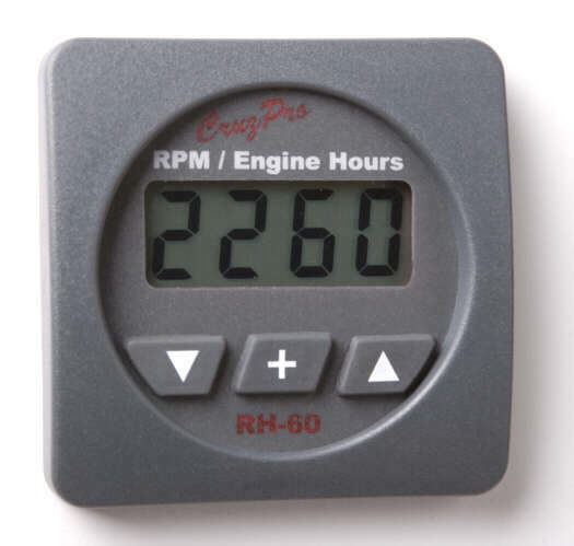 CruzPro RH60 RPM Engine Hours & Elapsed Time Gauge RH60, RH-60R Round, RH-60S Square, CruzPro RH60, RPM Engine Hours & Elapsed Time Gauge