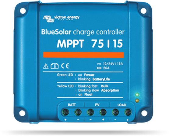 Victron Energy MPPT Charge Controllers 75/15 - 100/15 (12/24V-15A) Victron Energy, BlueSolar, Smart Solar, Charge Controller, MPPT, 75/15, 12/24V 15A, SCC010015050R
