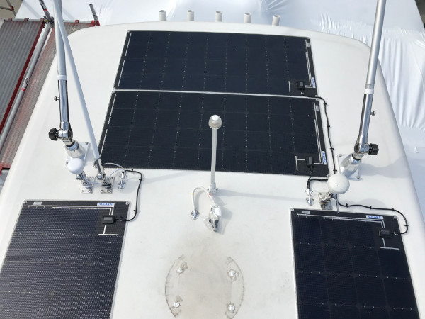 Four Semi-Flexible Panels Installed on Boat
