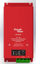 Sterling Power Battery to Battery Charger 12V input to 24vV output 120amp DC powered charger 